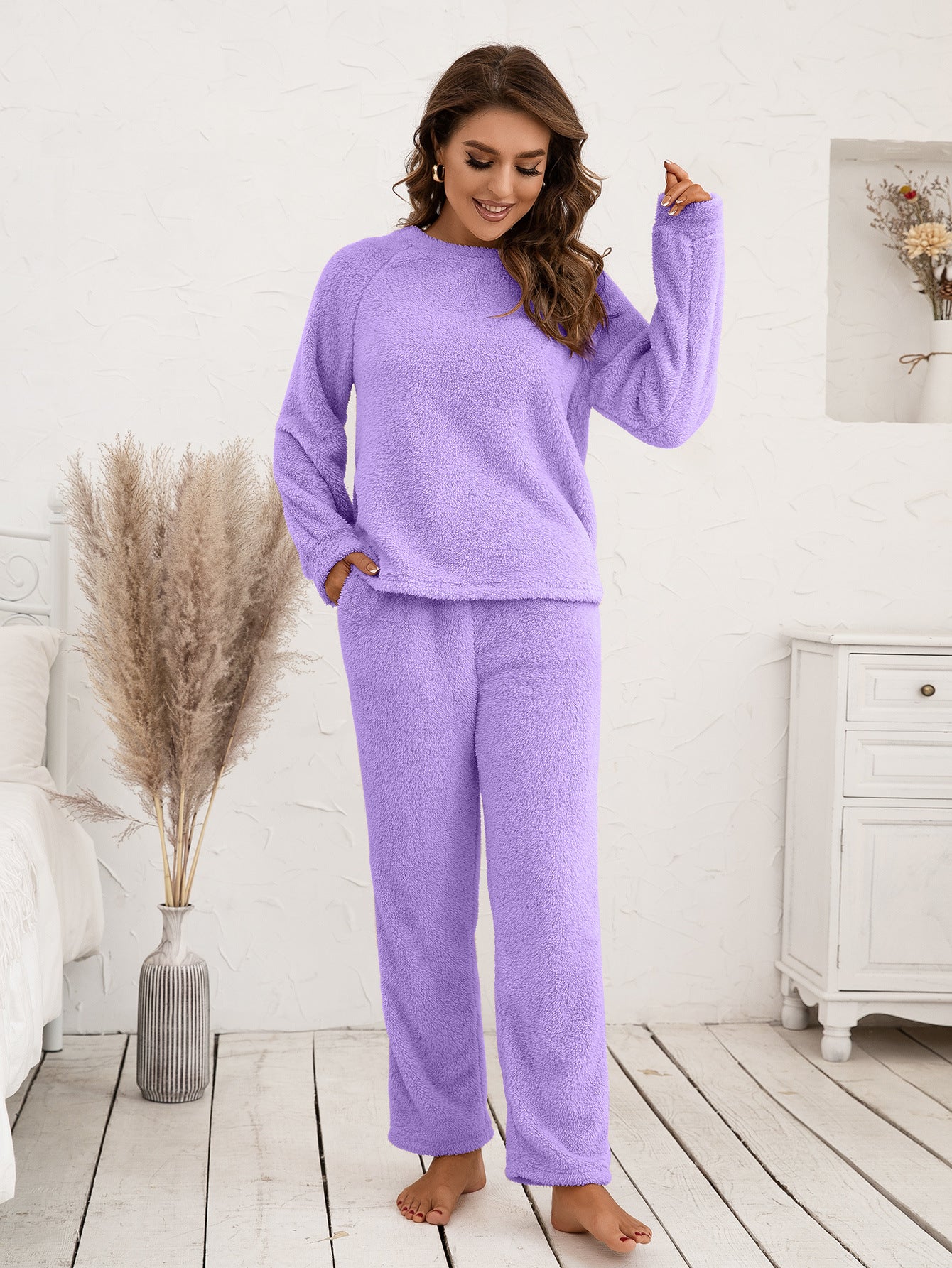Dames Comfy Lounge Huispak van Zachte Pluche Stof | Detalina