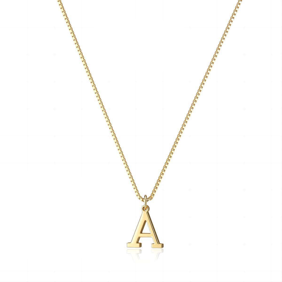 Dames Stijlvolle Trendy Vergulde Gouden Initialen Ketting met Letter | Lanette