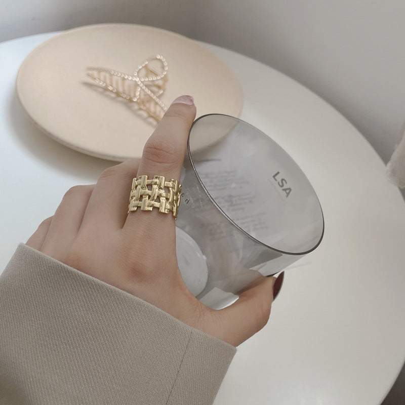 Dames Trendy Gevlochten Opengewerkte Ring | Lilia