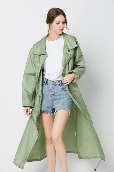 Dames Basic Veelzijdige Lange Lichtgewicht Regenjas | Bandalora