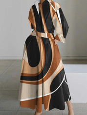 Dames Elegante Jurk met Overhemdkraag | Nadira