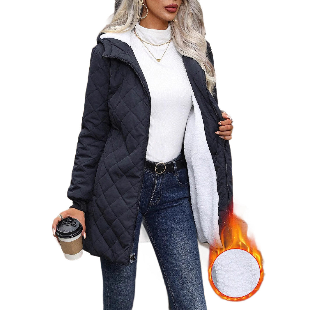 Dames Warme Lichtgewicht Comfortabele Gewatteerde Jas met Capuchon | Bodila