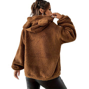 Dames Trendy Stijlvolle Zachte Teddy Hoodie | Shakina