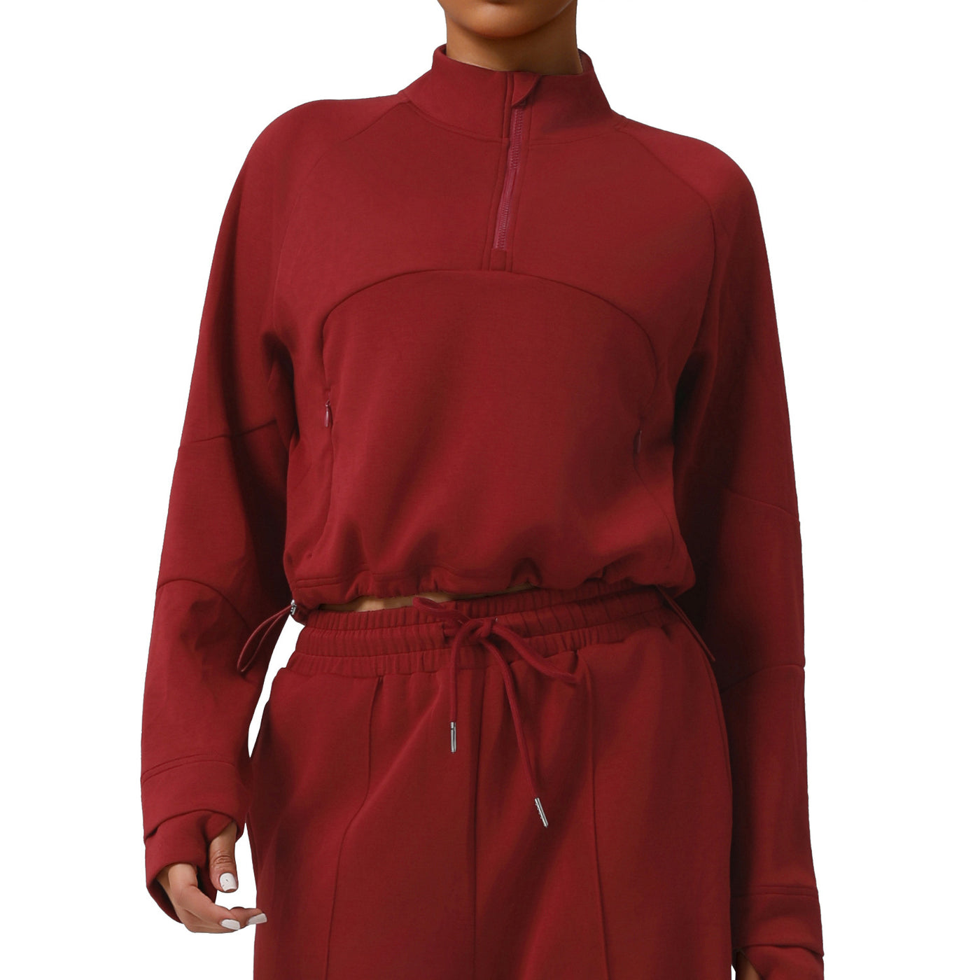 Dames Sportieve Sweater met Halve Rits en Elastiek Detail | Selva