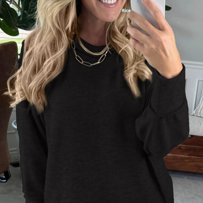 Dames Basic Elegante Veelzijdige Trui met Ronde Hals | Saveira