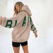 Dames Trendy Warme Hoodie met Capuchon en Statement Text Print | Savannah