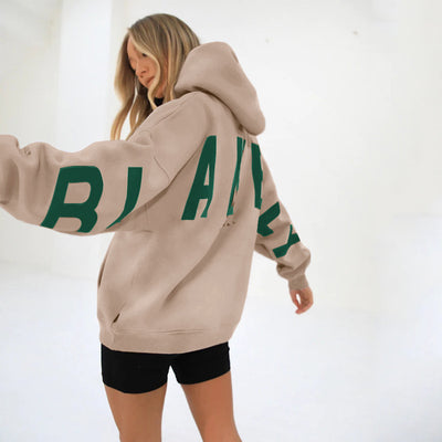 Dames Trendy Warme Hoodie met Capuchon en Statement Text Print | Savannah