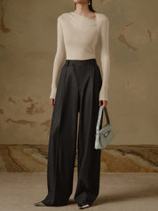 Dames Asymmetrische Top met Lange Mouwen – Elegante Shirt Top | Thyana