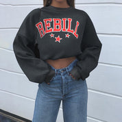 Dames Casual College Varsity Crewneck met Text Print | Sarina