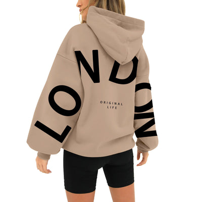 Dames Comfortabele Trendy hoodie met ‘London’-print | Sanoria