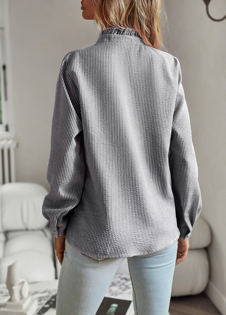 Dames Elegante Fijn Geweven Blouse met Ruches | Helena