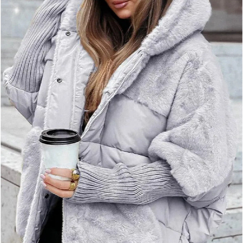 Dames Luxueuze Elegante Trendy Winterjas met Faux Fur Details en Capuchon | Bonadine