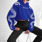 Dames Trendy Casual Korte Hoodie met Slangen Print | Serelina