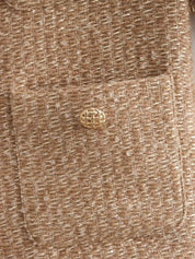 Dames Stijlvolle Trendy Parijs Style Boucle Jas met Gouden Knopen en Zakken | Balencia