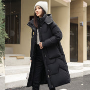 Dames Koreaanse Style Trendy Essential Lange Gewatteerde Puffer Winter Jas | Baloa