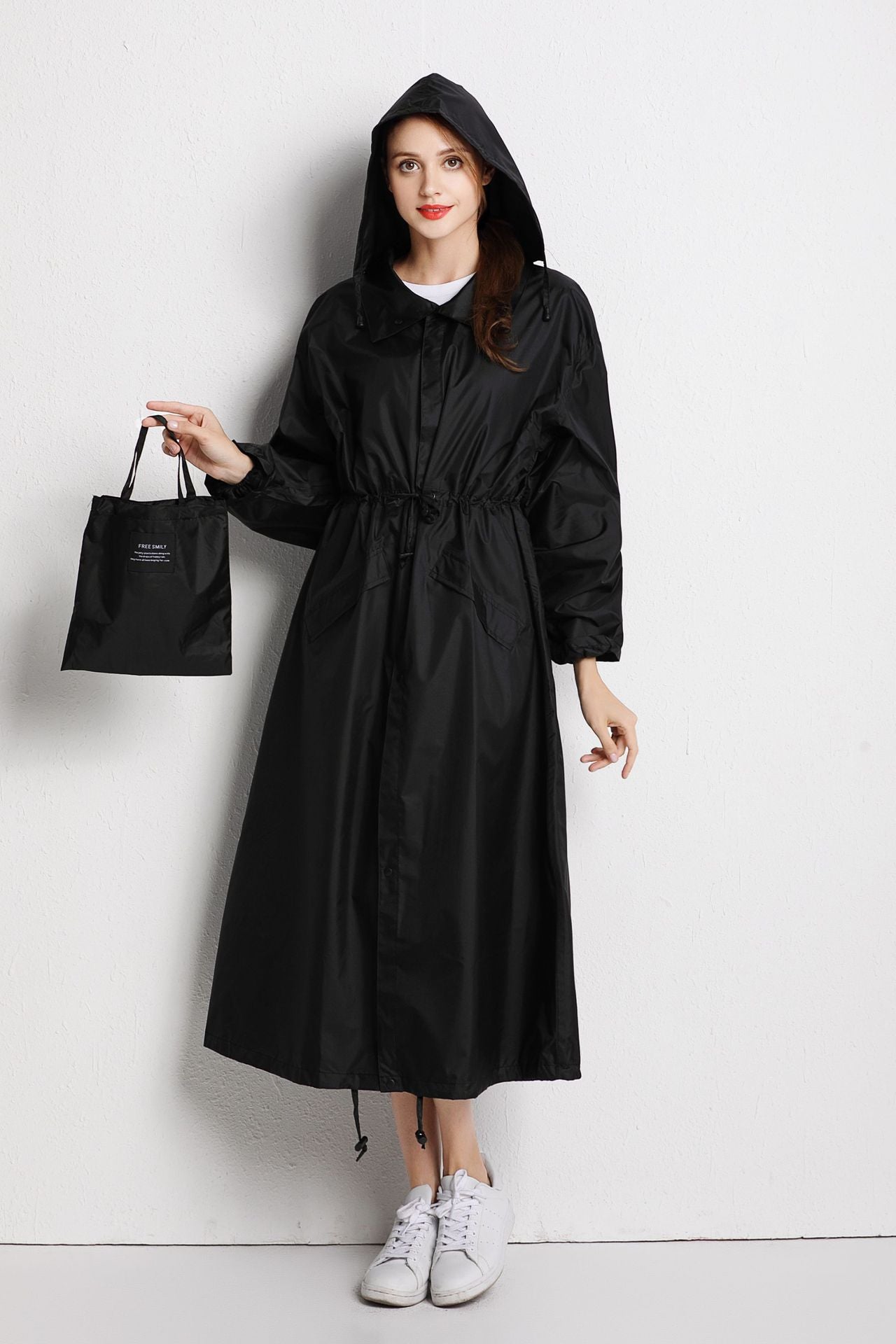 Dames Basic Veelzijdige Lange Lichtgewicht Regenjas | Bandalora