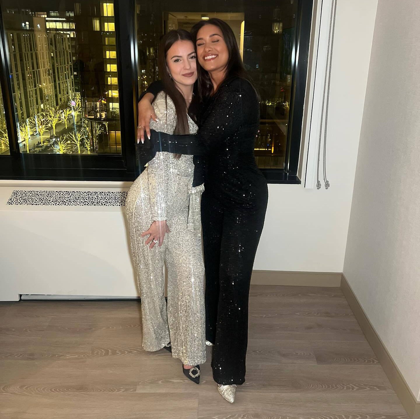 Dames Modieuze Pailletten Tweedelige Set met Blouse en Wijde Broek | Daylily