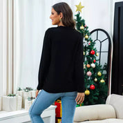 Dames Jacquard Kersttrui met Corgi Hond Print | Rivka