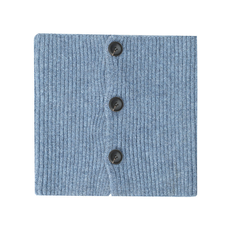 Dames Eigentijdse Warme Gebreide Col Sjaal met Knopen | Laverne