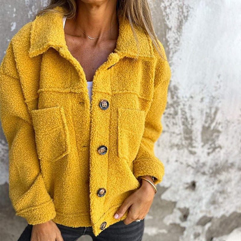 Dames Warme en Stijlvolle Teddy Jas met Knopen | Blake