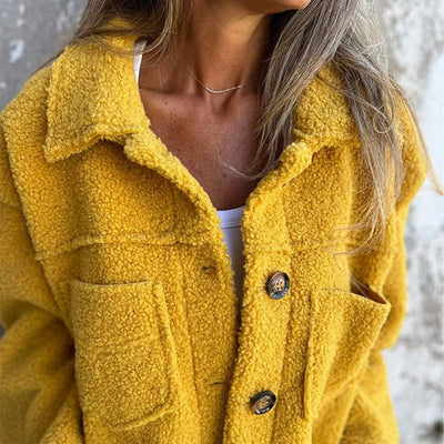Dames Warme en Stijlvolle Teddy Jas met Knopen | Blake