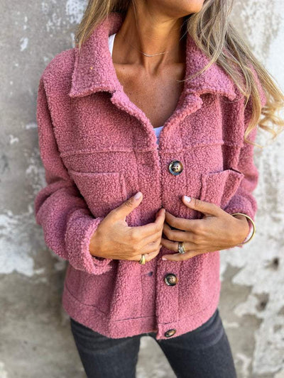 Dames Warme en Stijlvolle Teddy Jas met Knopen | Blake