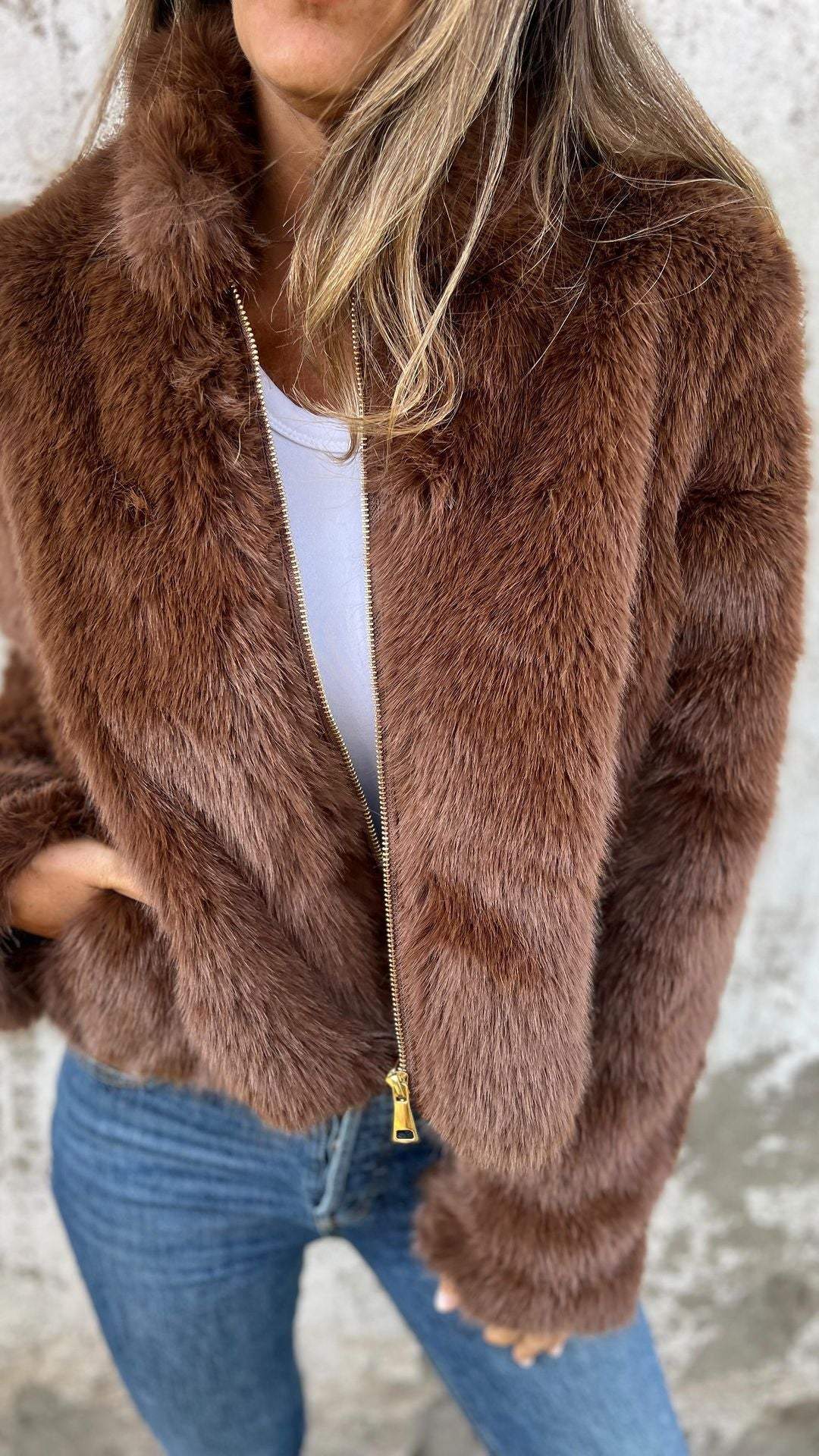 Dames Elegante Faux Fur Jas | Banou
