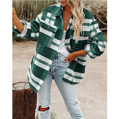 Dames Geruite Overshirt met Zakken | Hanalore