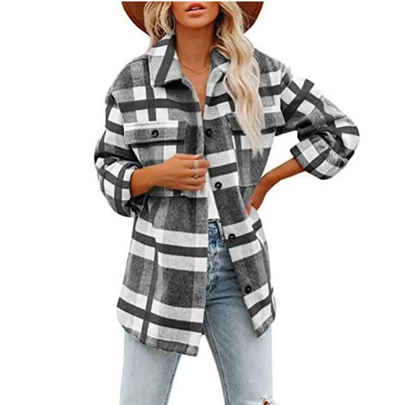 Dames Geruite Overshirt met Zakken | Hanalore