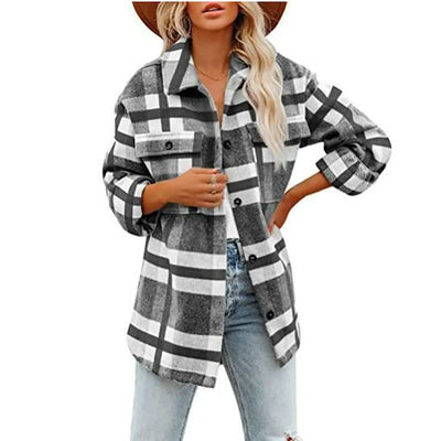 Dames Geruite Overshirt met Zakken | Hanalore