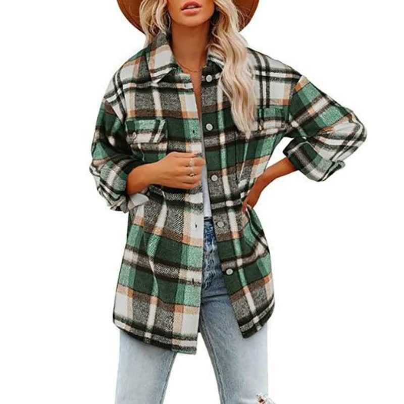 Dames Geruite Overshirt met Zakken | Hanalore
