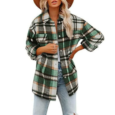 Dames Geruite Overshirt met Zakken | Hanalore