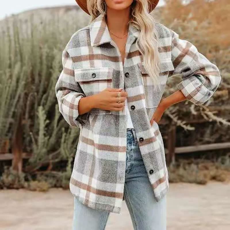 Dames Geruite Overshirt met Zakken | Hanalore