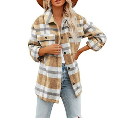 Dames Geruite Overshirt met Zakken | Hanalore