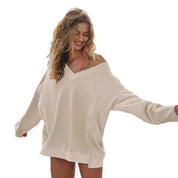 Dames Trui met V-Hals – Comfortabele Losvallende Sweater | Sana