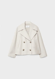 Dames Korte Double Breasted Jas met Warme, Luxe Look Stijlvolle Korte Jas | Birgit