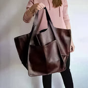 Dames Oversized Faux Leren Vintage Schoudertas | Lara
