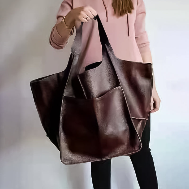 Dames Oversized Faux Leren Vintage Schoudertas | Lara