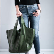 Dames Oversized Faux Leren Vintage Schoudertas | Lara