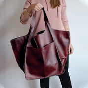 Dames Oversized Faux Leren Vintage Schoudertas | Lara